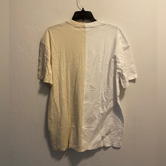 Hollister Oversized Fit White/Cream Spliced Short Sleeve Tee Size Large - Picture 2 of 3